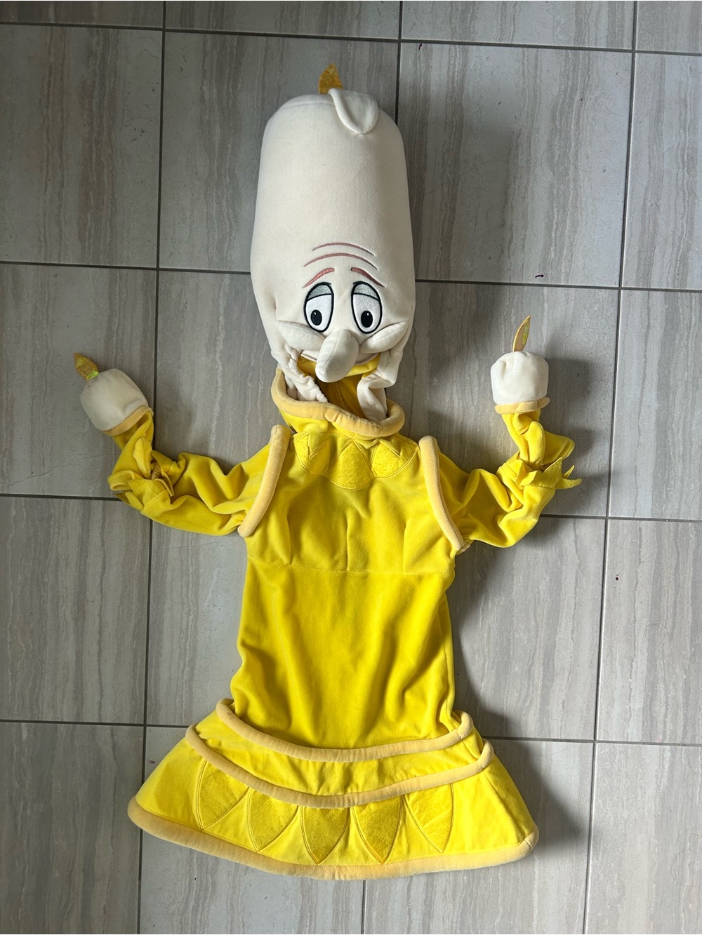 RARE vintage beauty & the beast LUMIERE candle stick Halloween costume xxs